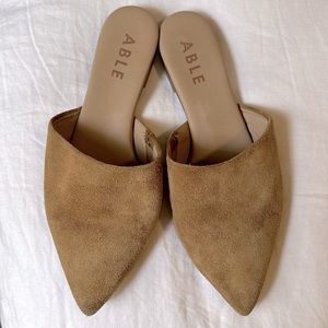 Able Suede Pointed Toe Mules
